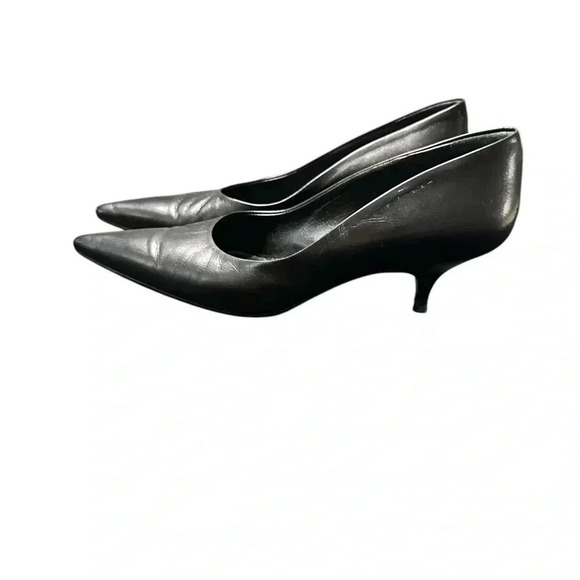 MaxMara Shoes - MaxMara Black Leather Kitten Heels Women's Shoes